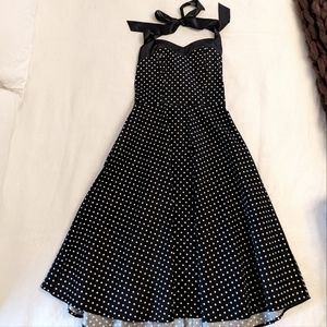 Vintage Style Back and White Polka Dot Dress
